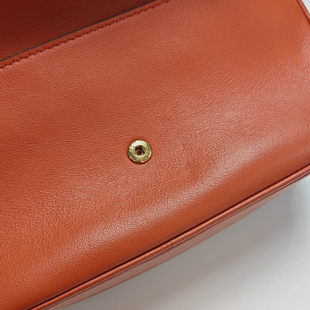 Leather Shoulder Bag Mini Orange