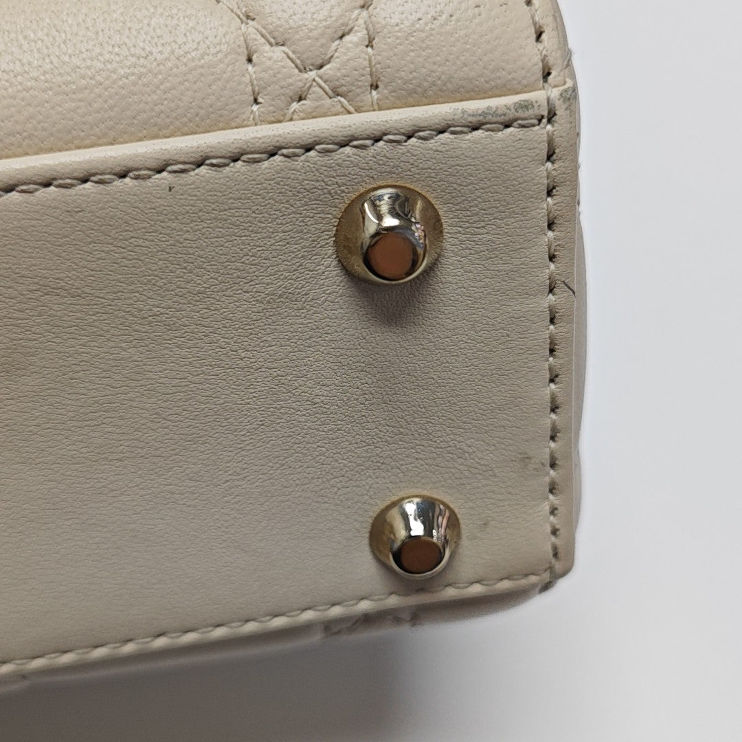 Lady Dior Mini Cannage Lambskin White