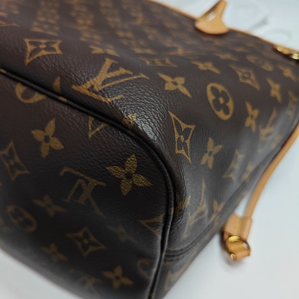 NEVERFULL MM Monogram Coated Canvas Brown