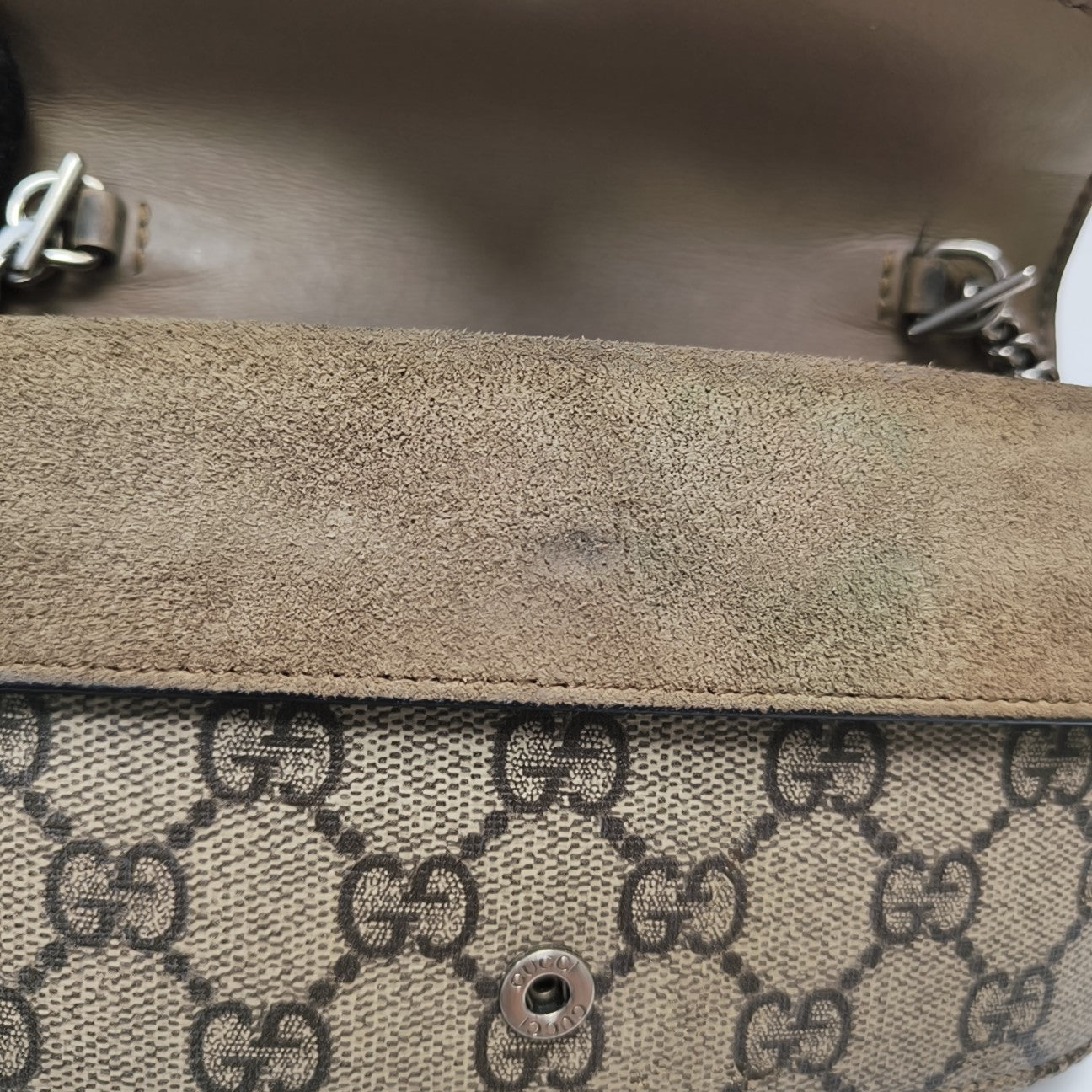 Dionysus Super Mini Monogram Coated Canvas Beige