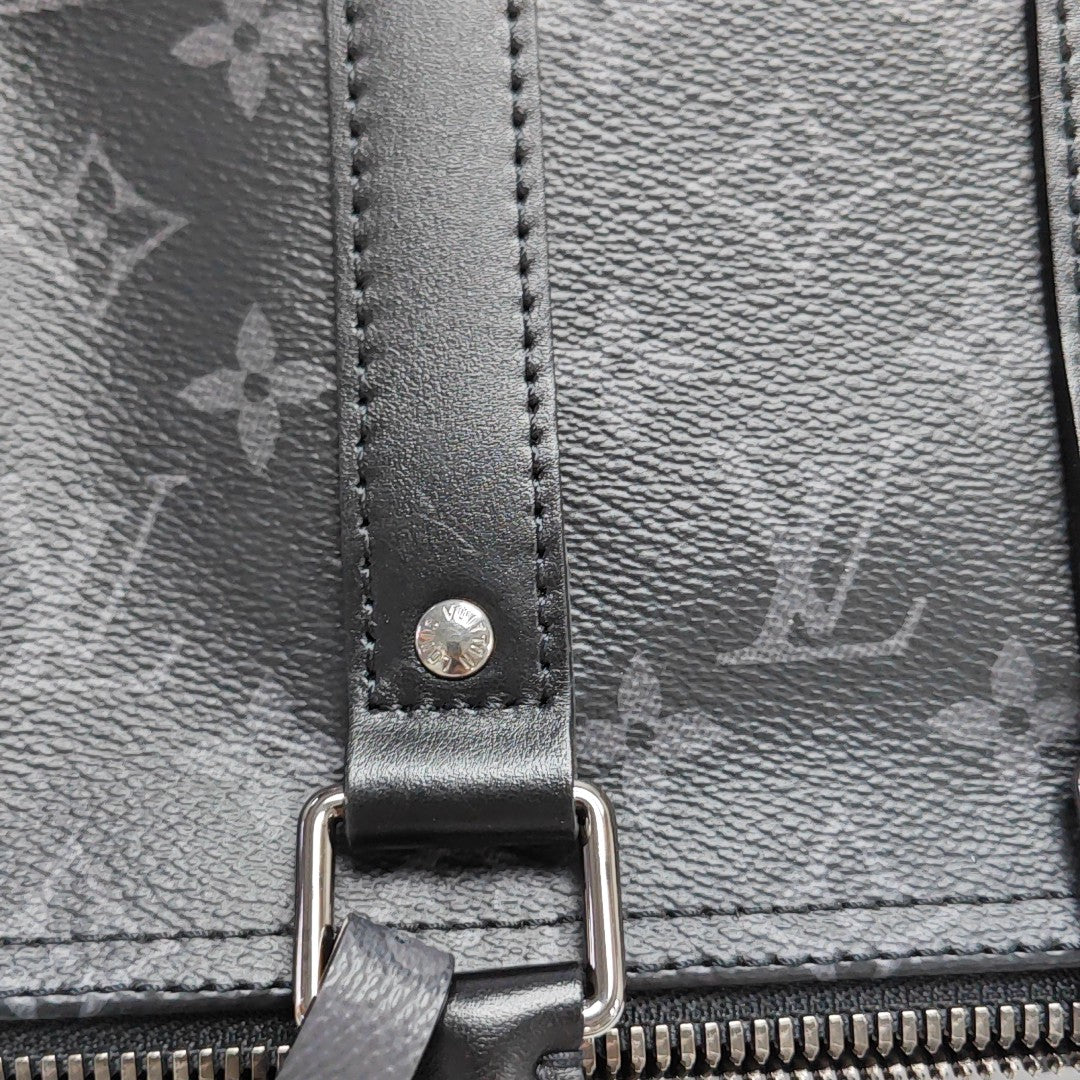 KEEPALL 25 Monogram Coated Canvas Black