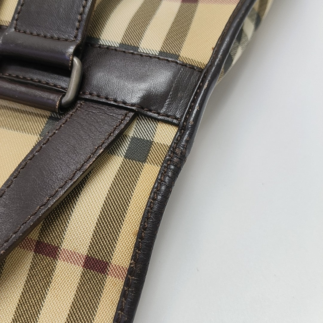 Coated Canvas Backpack Beige
