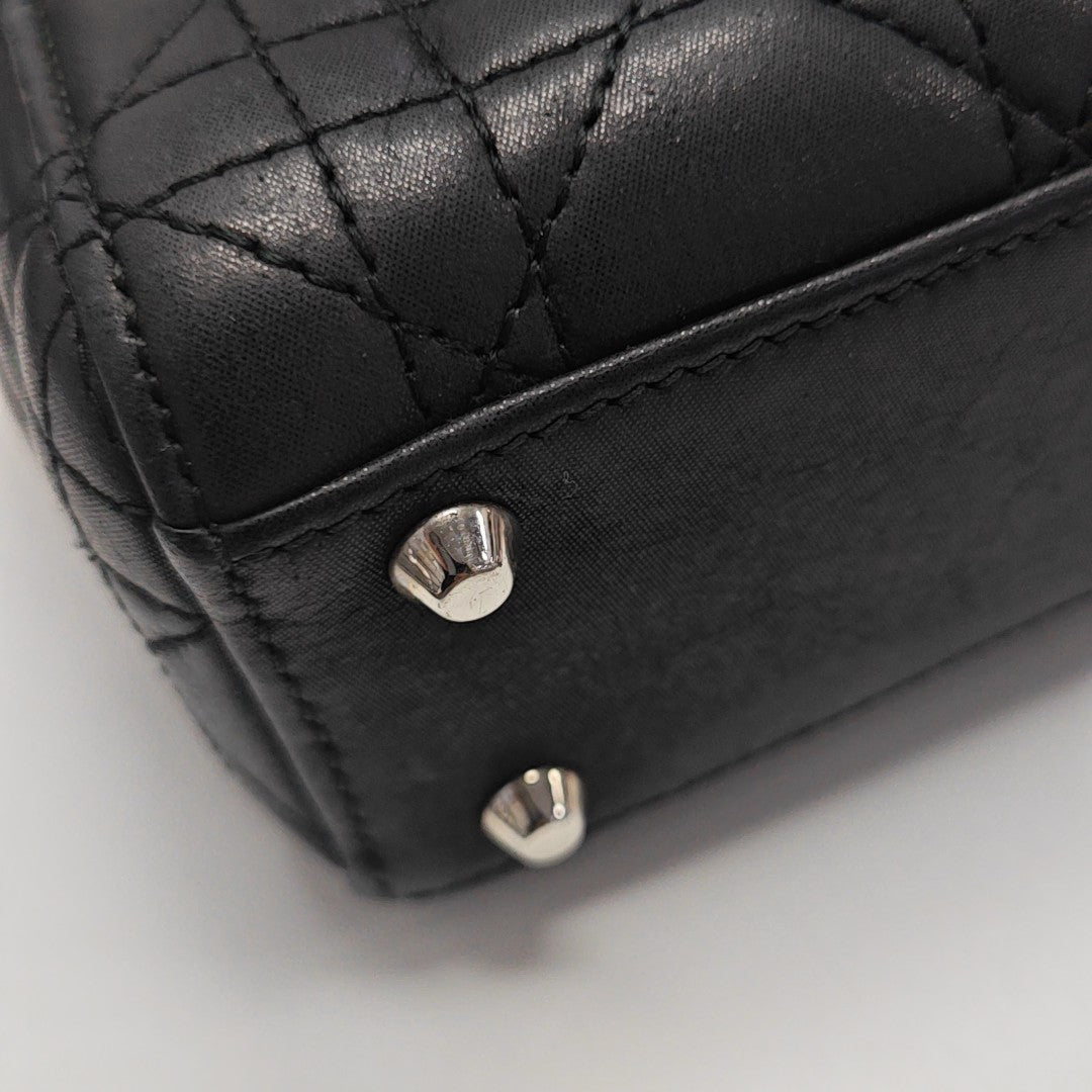 Lady Dior Mini Quilted Calfskin Black