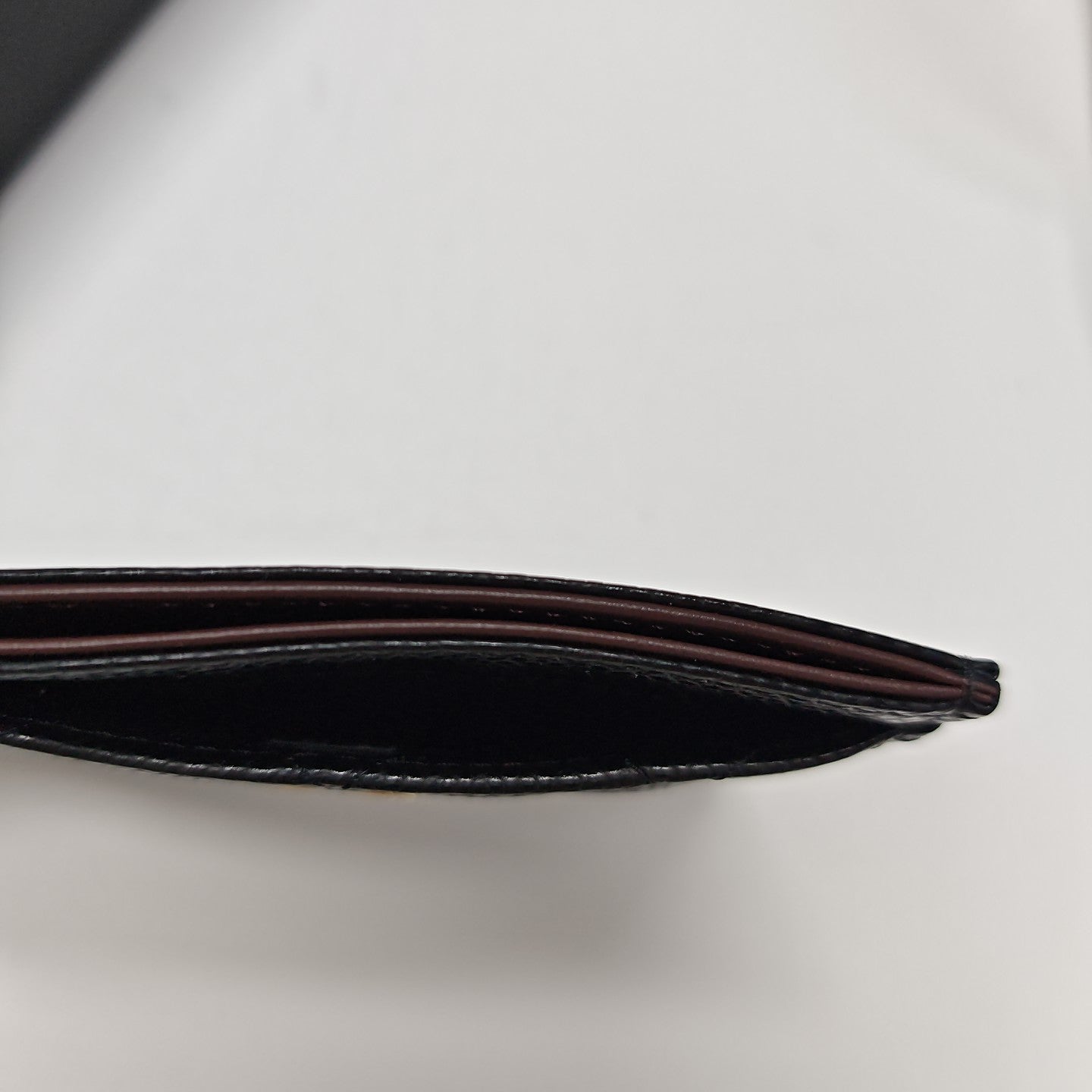 Quilted Grained Calfskin Card Holder Black