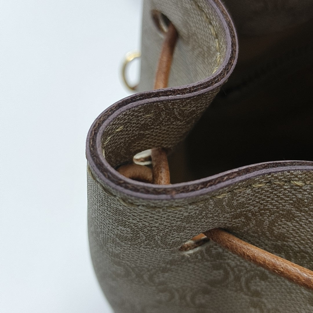 Coated Canvas Clutch Beige
