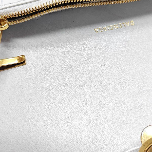 Hourglass Wallet On Chain Mini Calfskin White