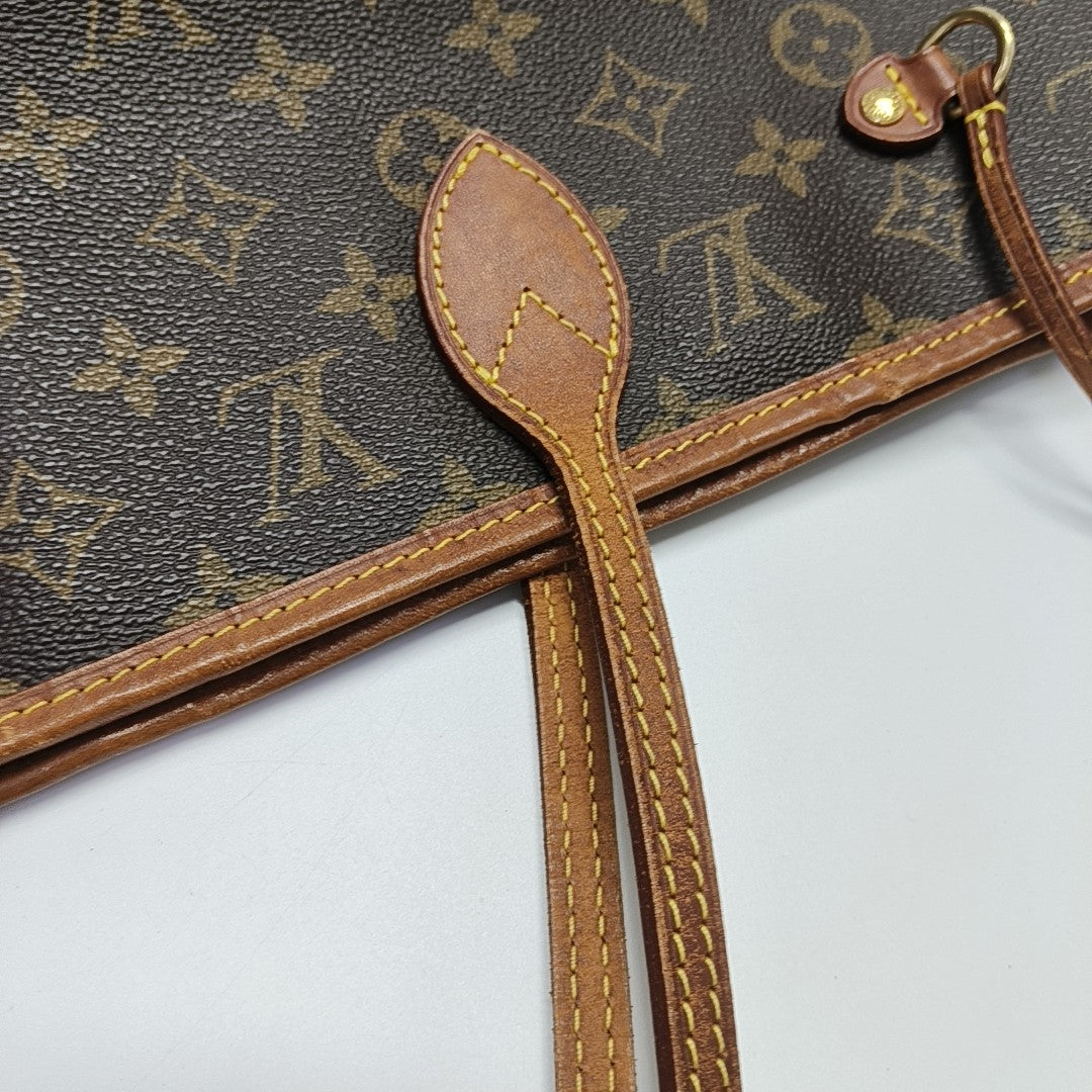 NEVERFULL MM Monogram Coated Canvas Brown
