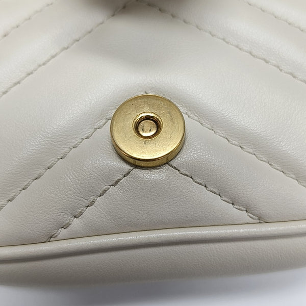 GG Marmont Super Mini Quilted Calfskin White