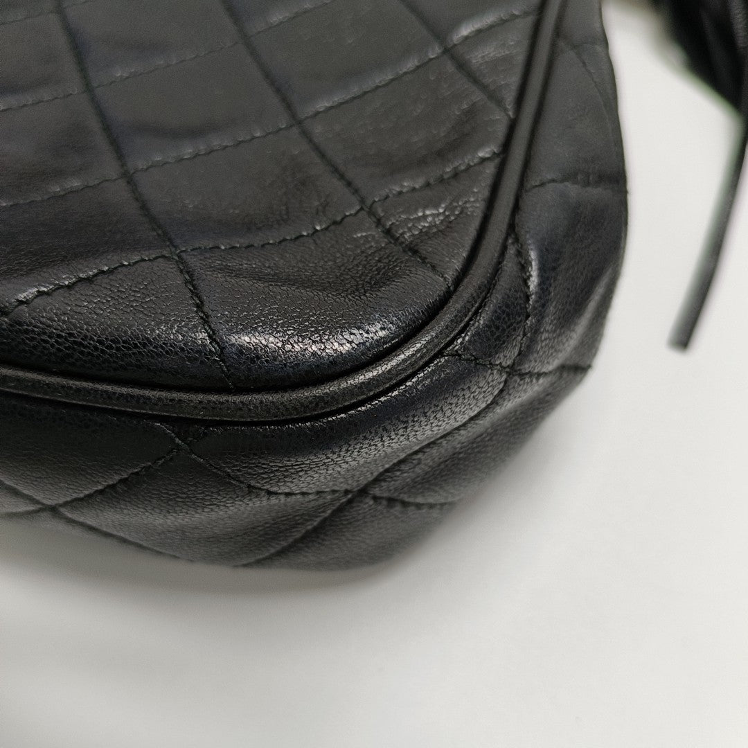 Quilted Calfskin Shoulder Bag Black