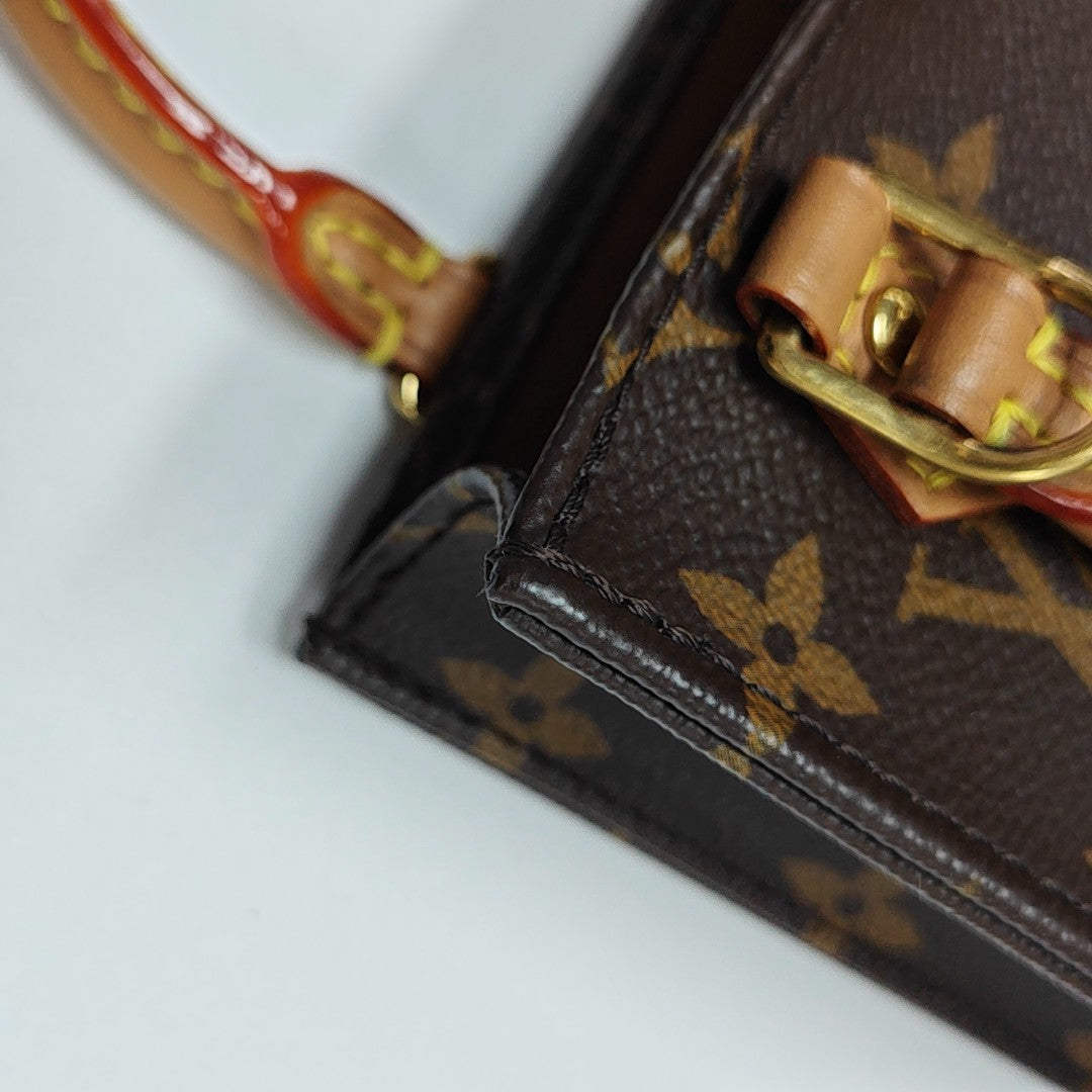 SAC PLAT Mini Monogram Coated Canvas Brown
