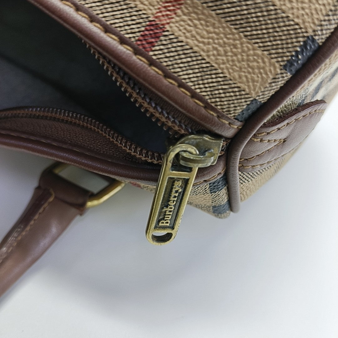 Coated Canvas Top Handle Bag Beige