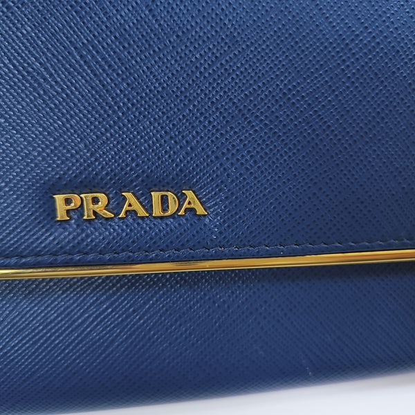 Calfskin Clutch Large Blue