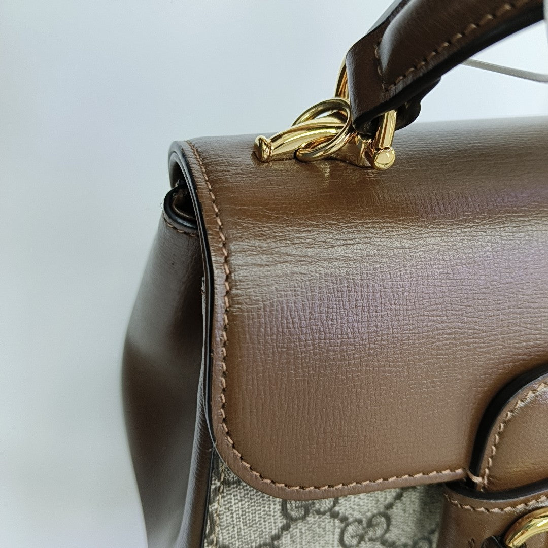 Horsebit 1955 Mini Monogram Coated Canvas Beige