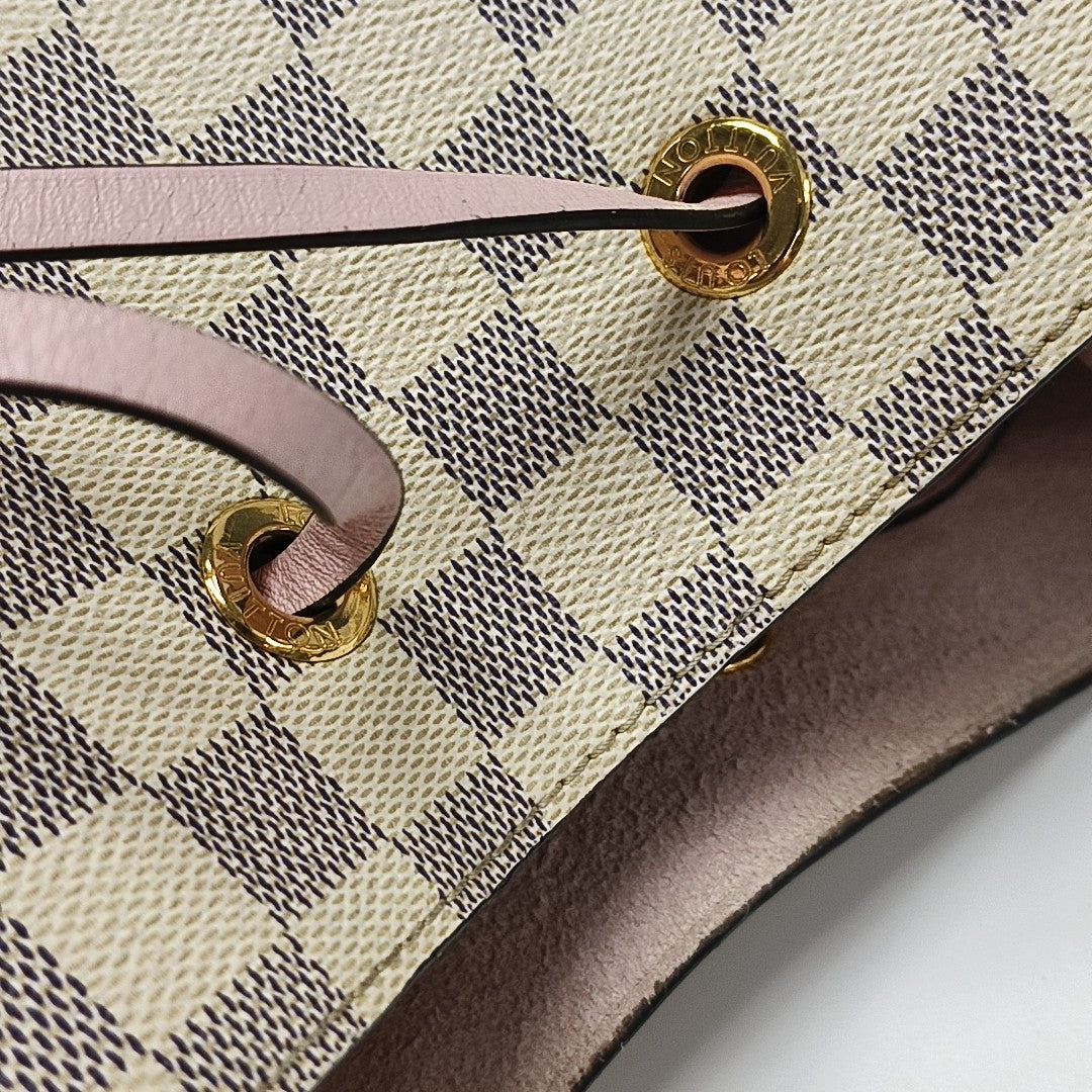 NÉONOÉ MM Damier Azur Coated Canvas White