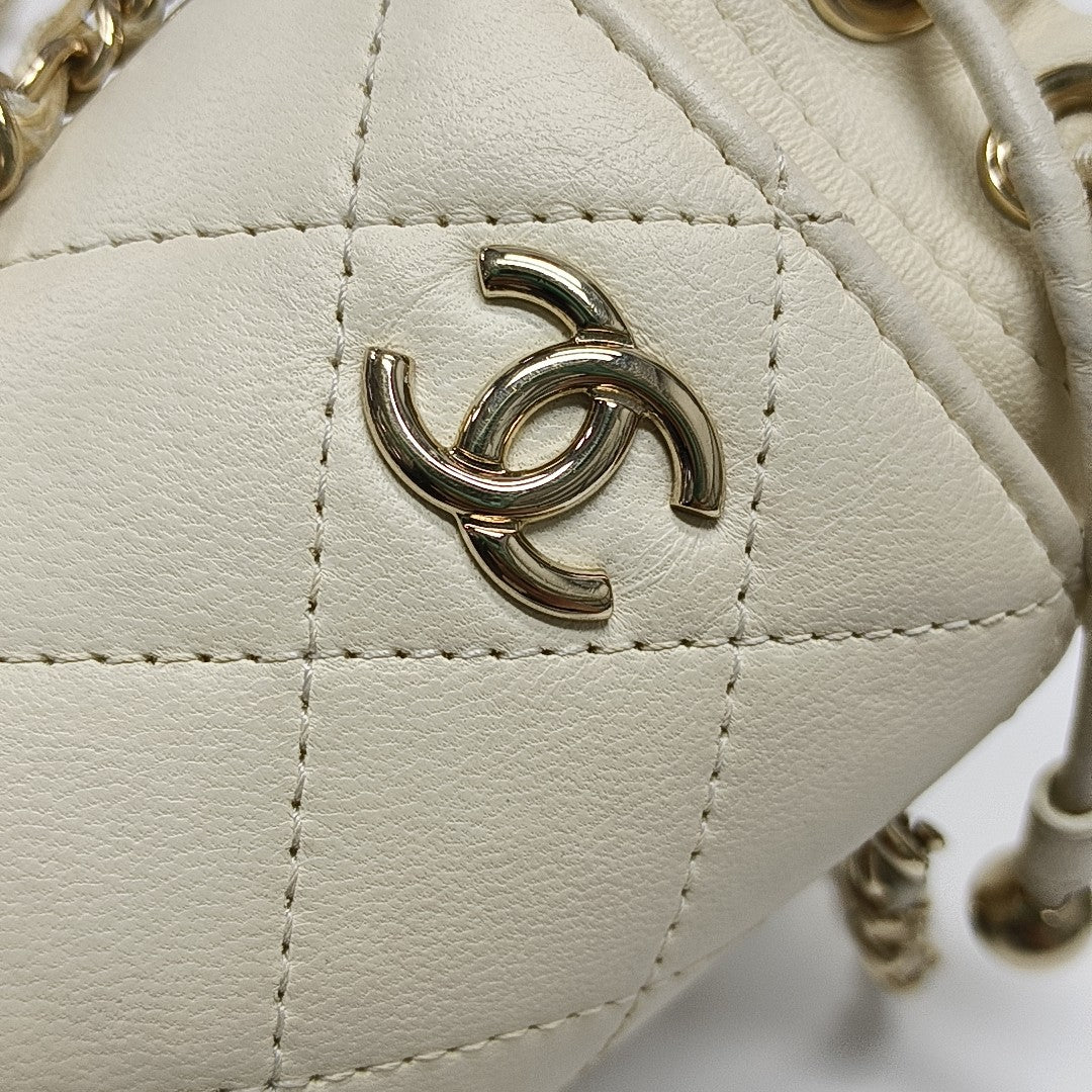 Mini Quilted Lambskin White