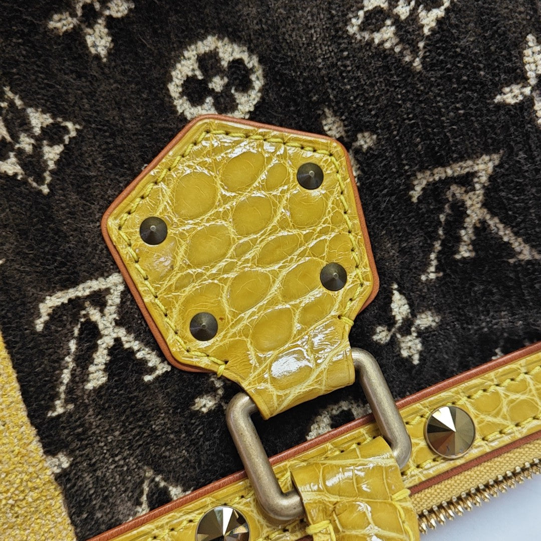 Monogram Crocodile Top Handle Bag GM Brown
