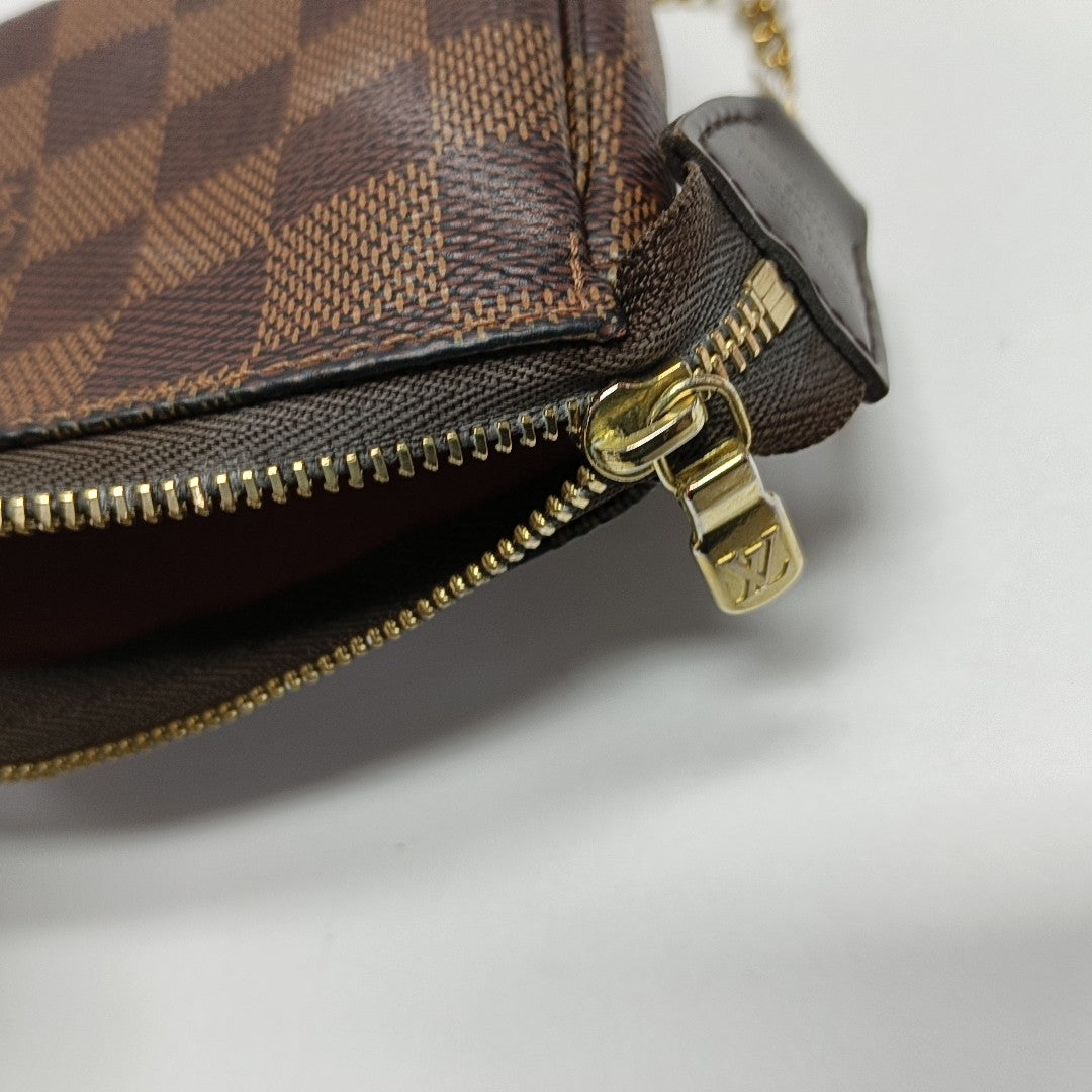 ACCESSOIRES Mini Damier Ebene Coated Canvas Brown