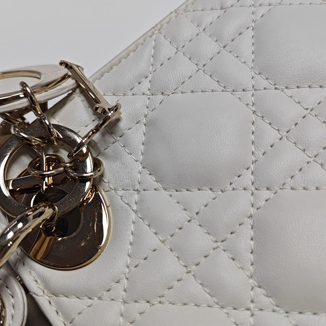Lady Dior Mini Cannage Lambskin White