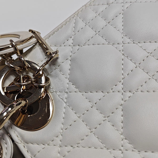 Lady Dior Mini Cannage Lambskin White