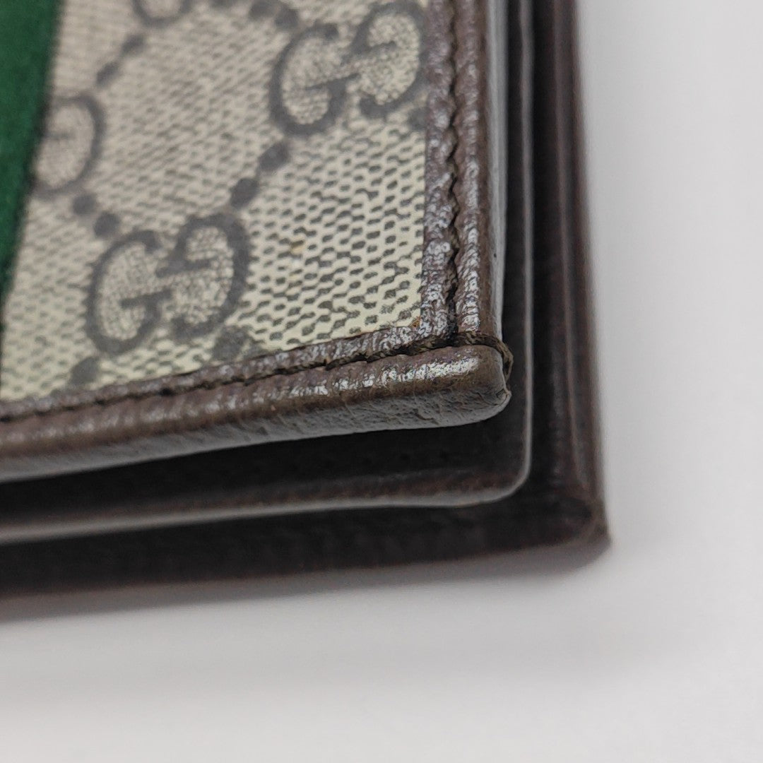Ophidia Mini Monogram Coated Canvas Brown Card Holder
