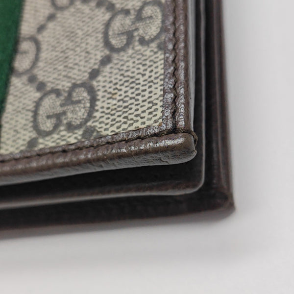 Ophidia Mini Monogram Coated Canvas Brown Card Holder