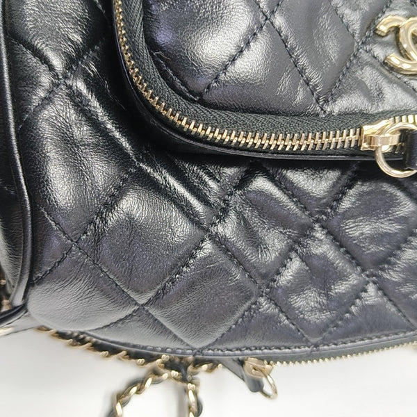 Quilted Lambskin Large Black