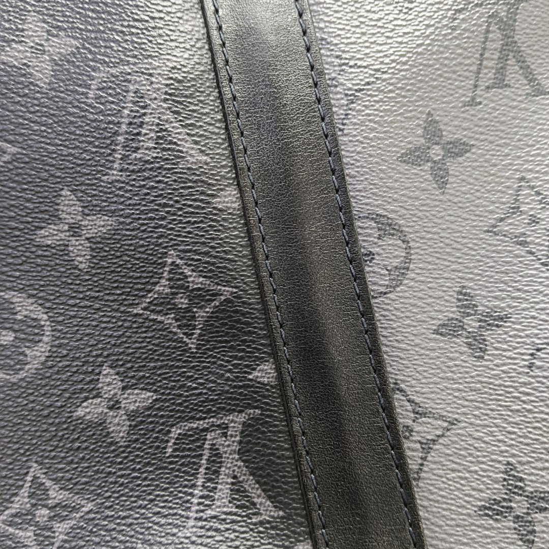 KEEPALL 50 Monogram Coated Canvas Gray