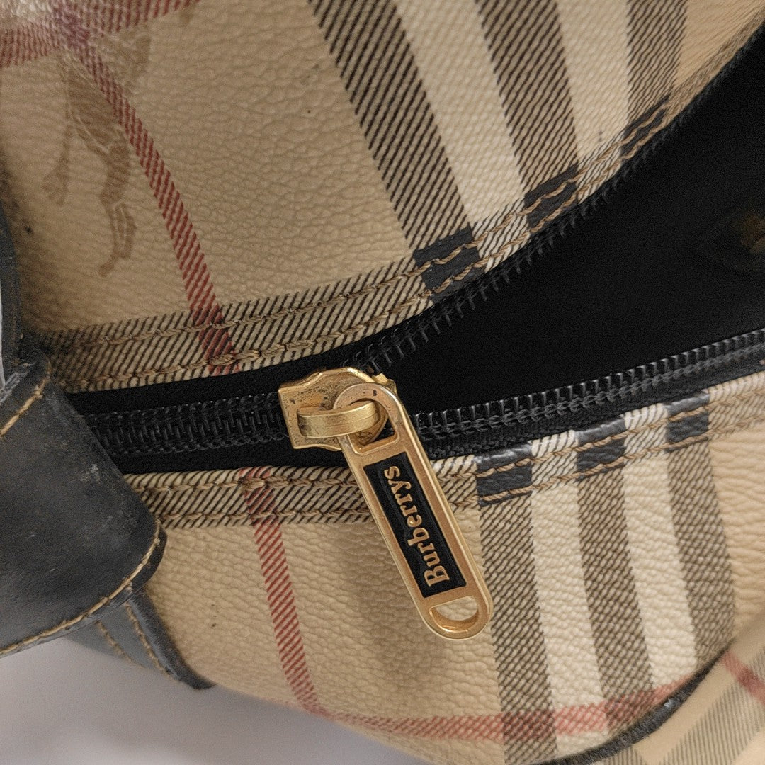 Coated Canvas Shoulder Bag Beige