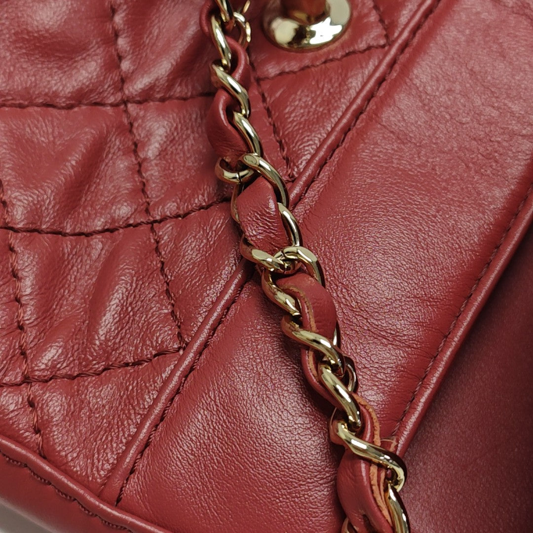Quilted Calfskin Shoulder Bag Red