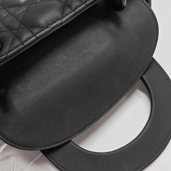 Lady Dior Mini Cannage Calfskin Black