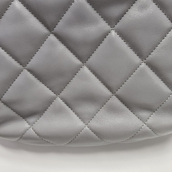 Quilted Lambskin Top Handle Bag Gray