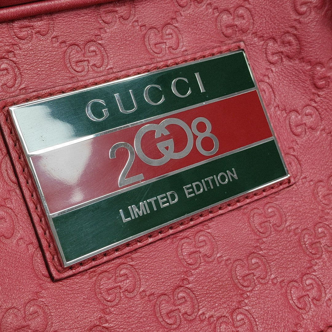 Microguccissima Monogram Leather Red