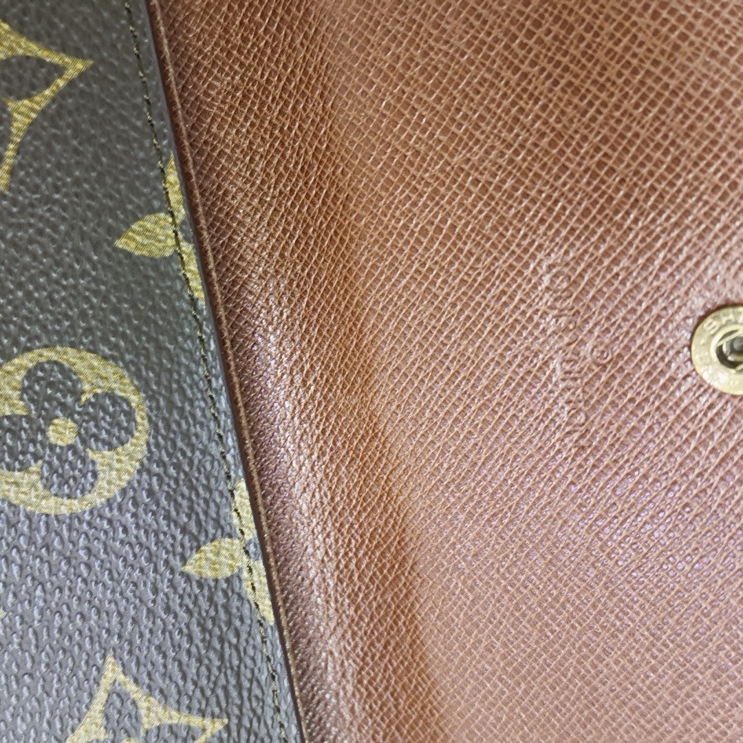 Monogram Coated Canvas Wallet Brown