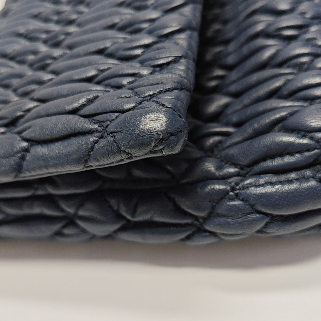 Quilted Lambskin Shoulder Bag Blue