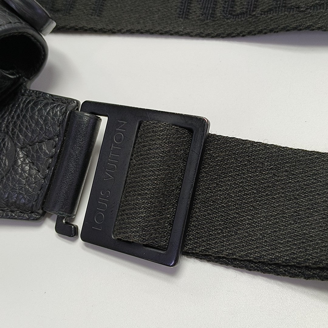 S LOCK Monogram Calfskin Black