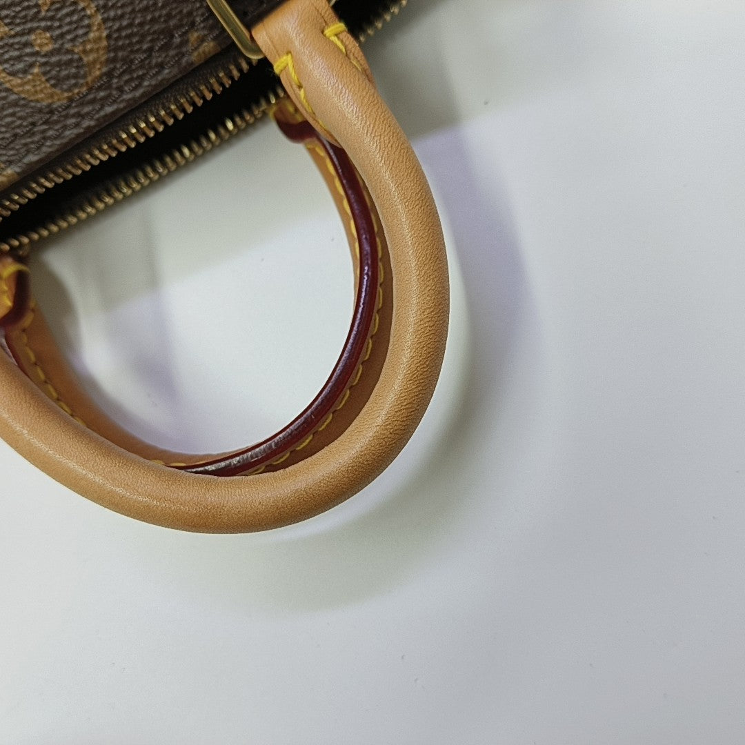 SPEEDY Nano Monogram Coated Canvas Brown
