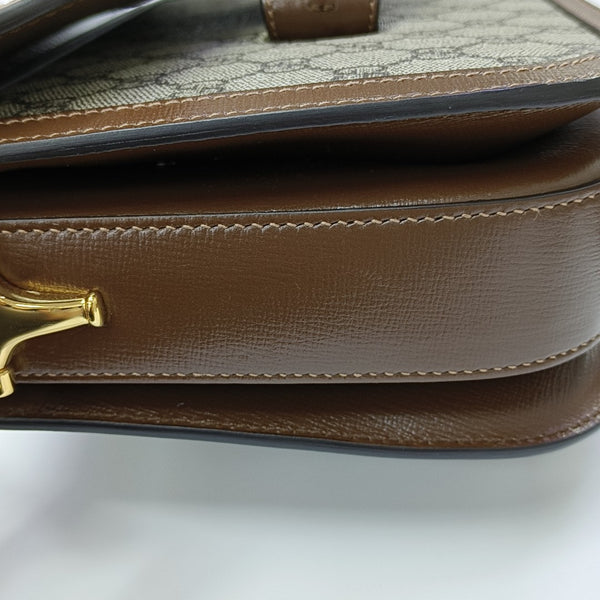Horsebit 1955 Medium Monogram Coated Canvas Beige