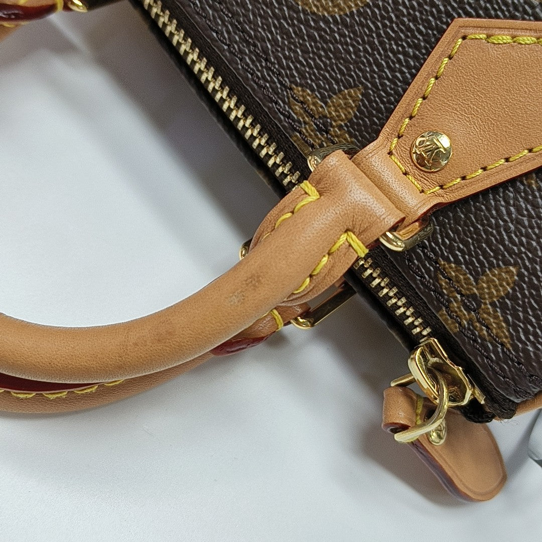 SPEEDY Nano Monogram Coated Canvas Brown