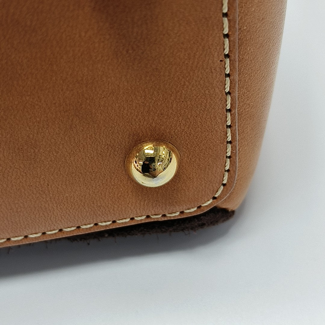 Suede Top Handle Bag Brown