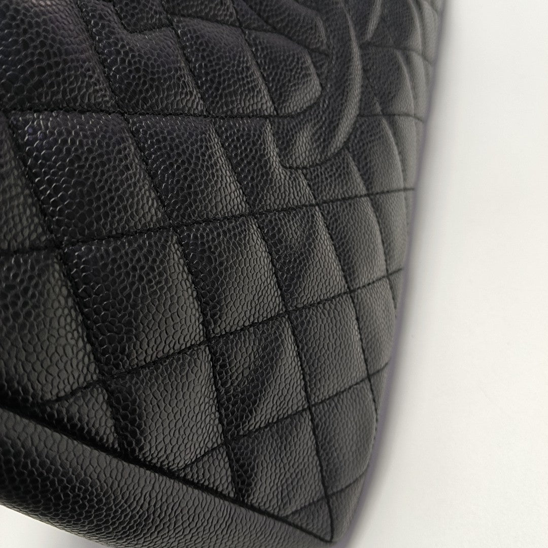 CHANEL GST Large Quilted Grained Calfskin Black