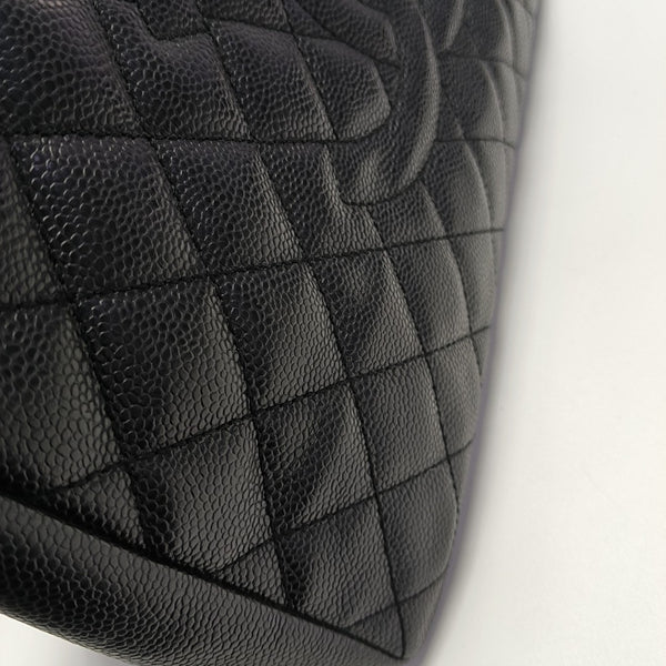 CHANEL GST Large Quilted Grained Calfskin Black