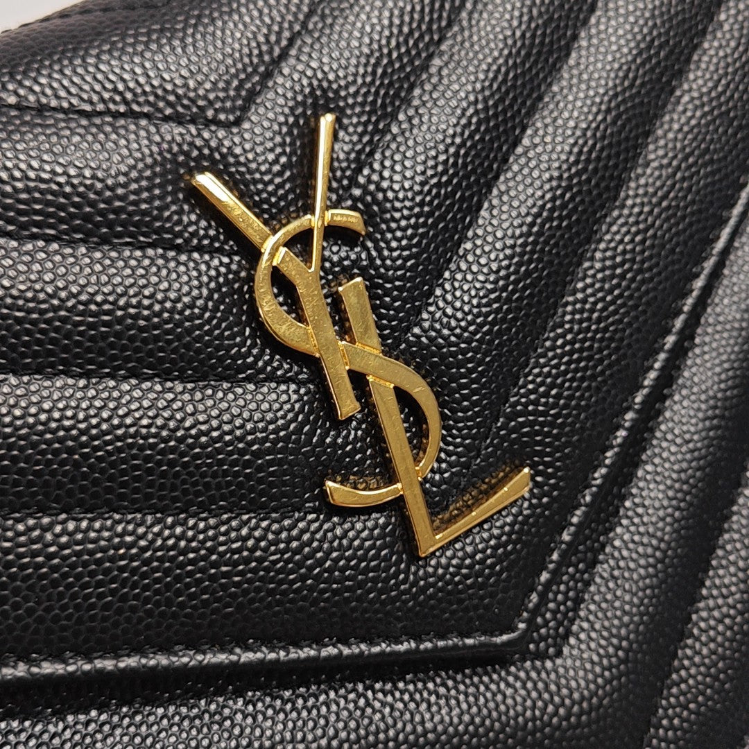 MONOGRAM Chevron Calfskin Black
