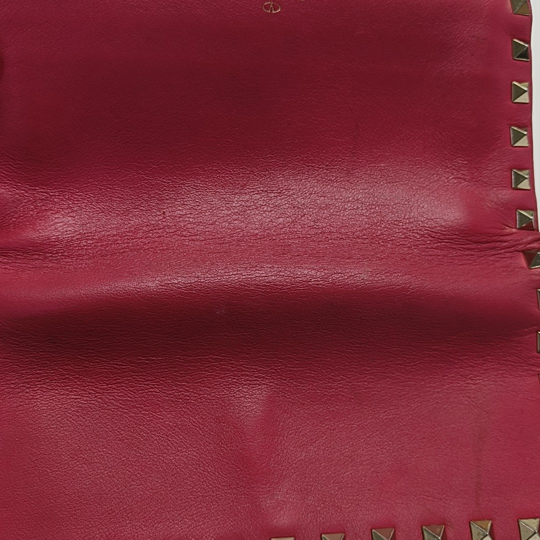 Rockstud Calfskin Red