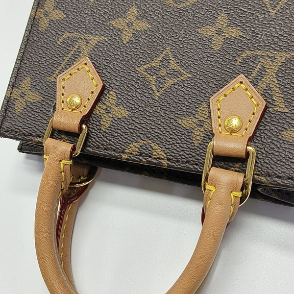 SAC PLAT Mini Monogram Coated Canvas Brown