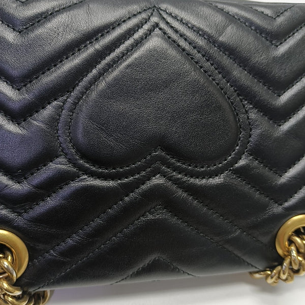 GG Marmont Small Quilted Calfskin Black