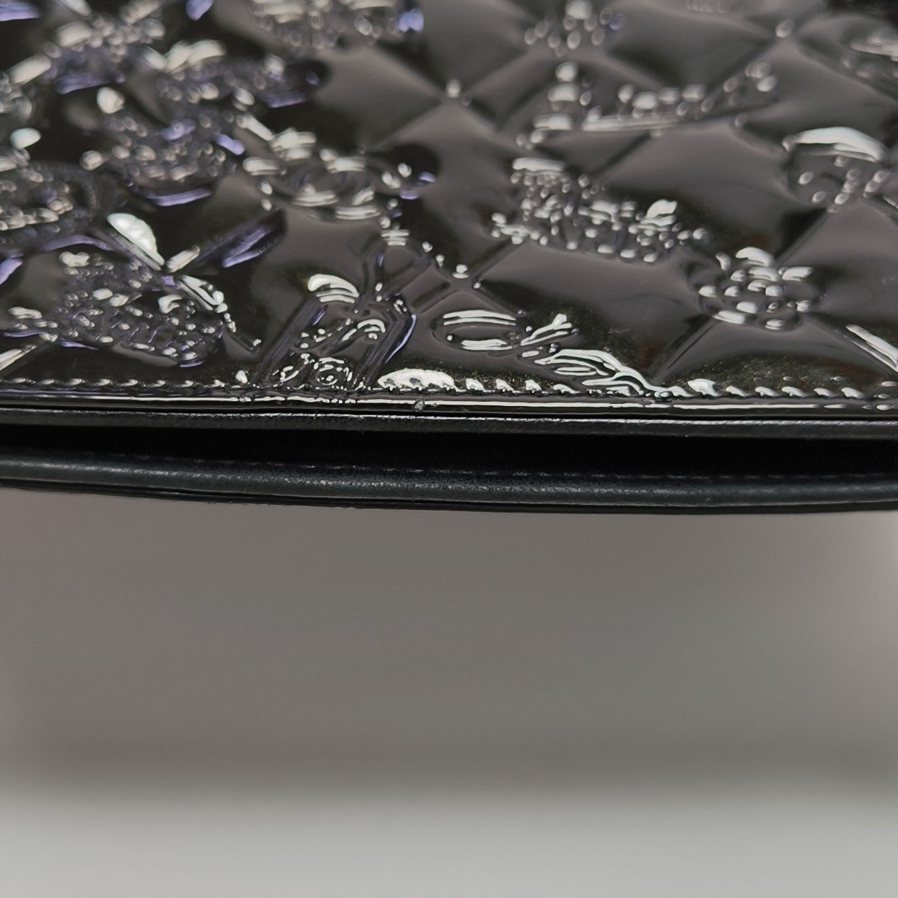 Quilted Patent Leather Tote Bag Black