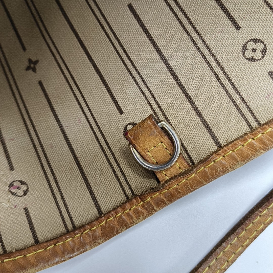 NEVERFULL MM Monogram Coated Canvas Brown