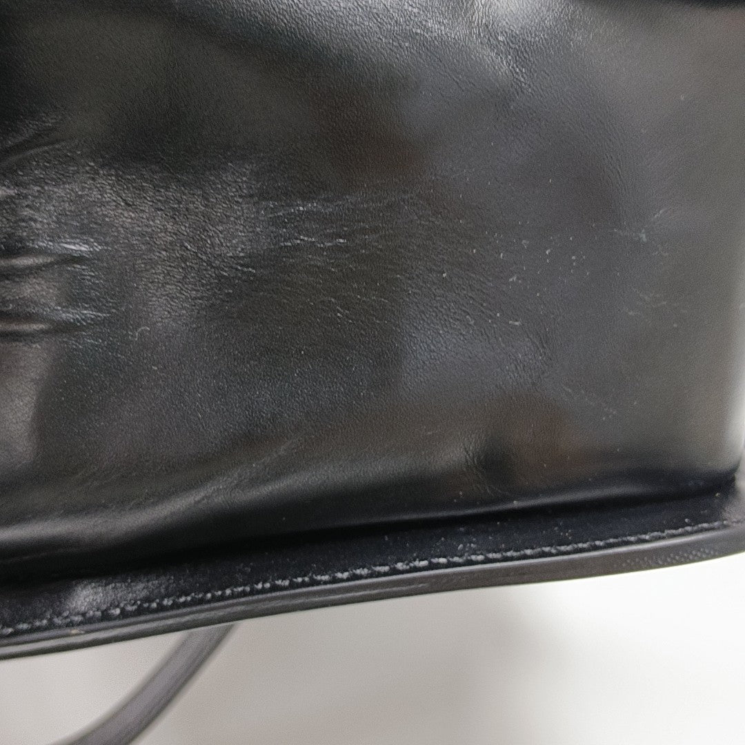 Calfskin Top Handle Bag Black