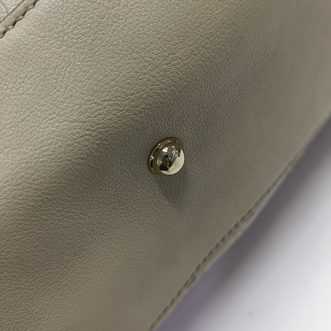 Monogram Calfskin Top Handle Bag White