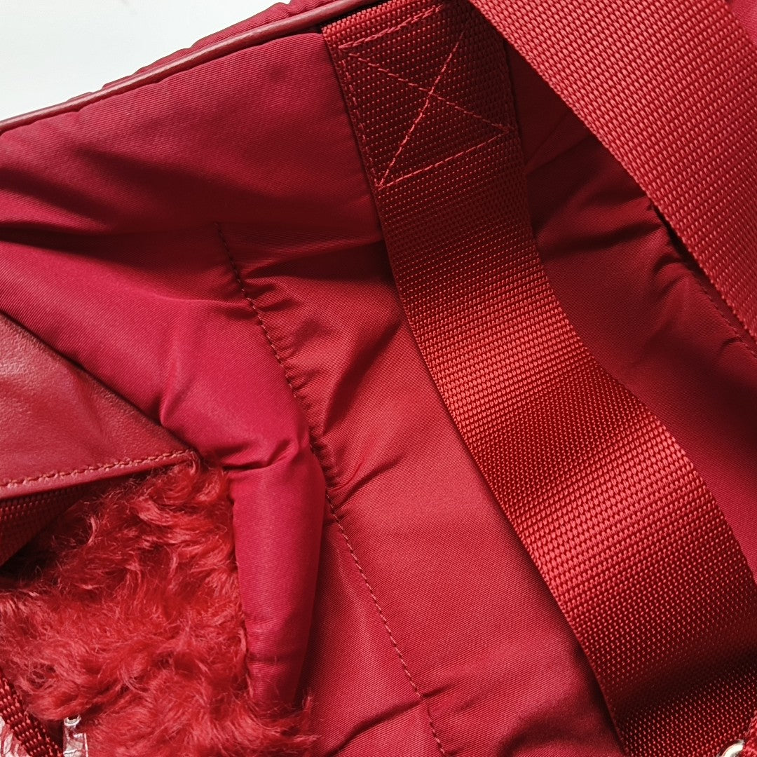Fabric Backpack Red